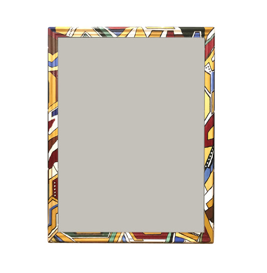 Large African painted mirror